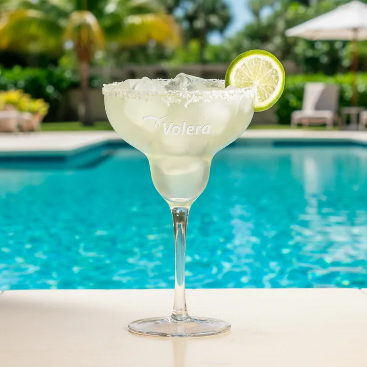 St Tropez 13 oz Margarita Glass - Deep Etch #5