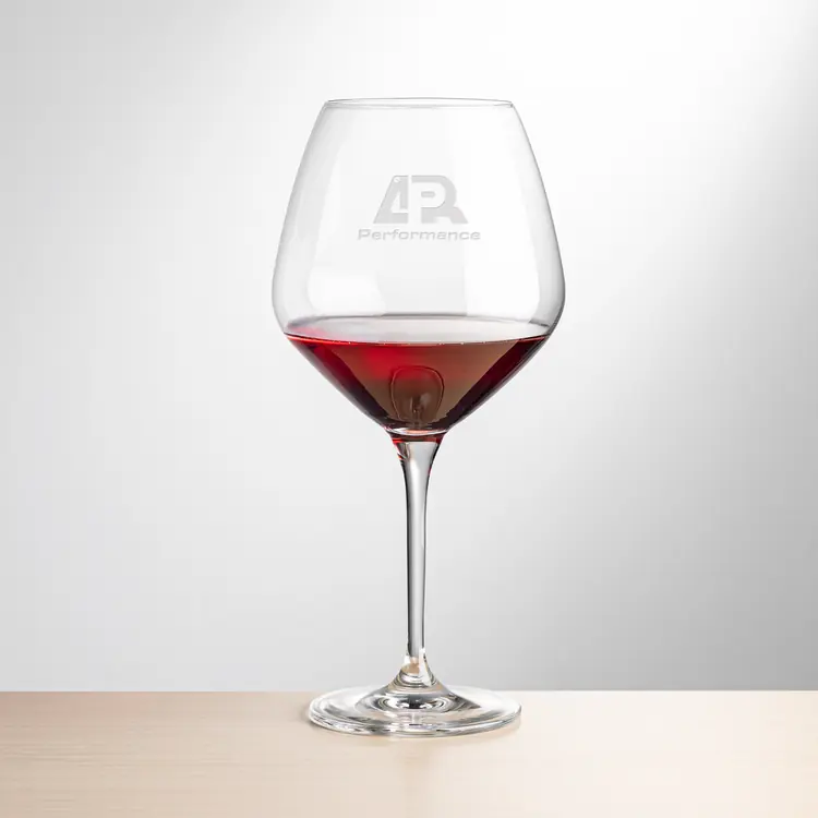 Santiago Burgundy Wine Glass 26 oz - Deep Etch