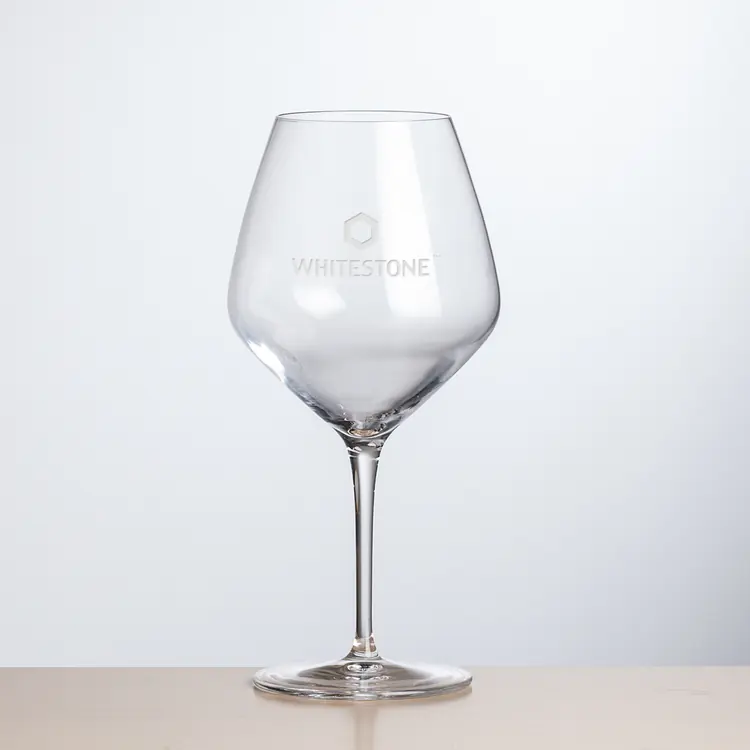 Brunswick Burgundy Wine Glass 20 oz - Deep Etch