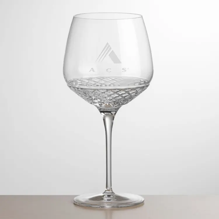 Naselle Burgundy Wine Glass 27.25 oz - Deep Etch