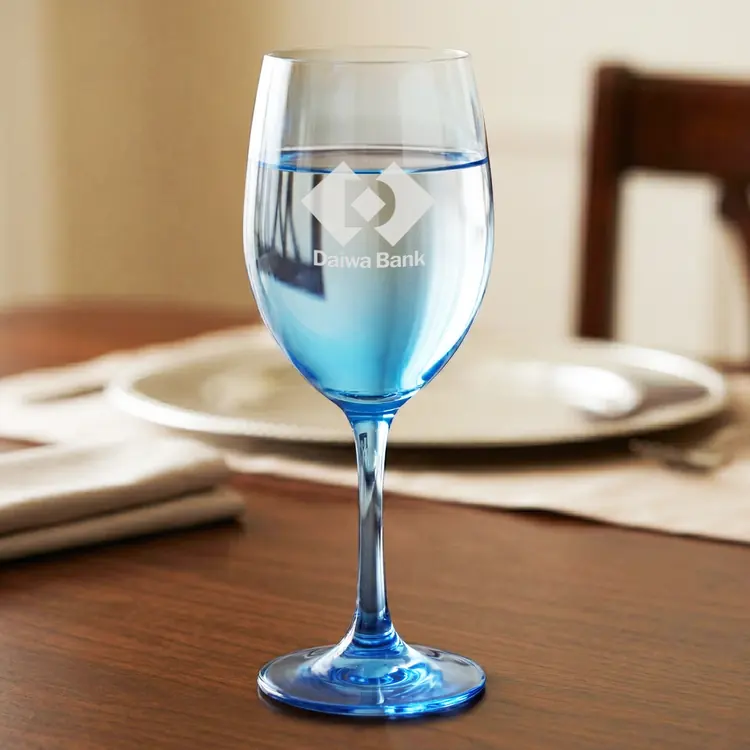 Soudan Wine Glass 11 oz Blue - Deep Etch #5