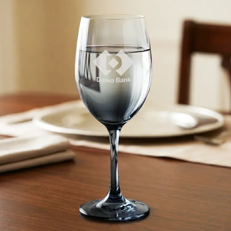Soudan Wine Glass 11 oz Smoke - Deep Etch #5