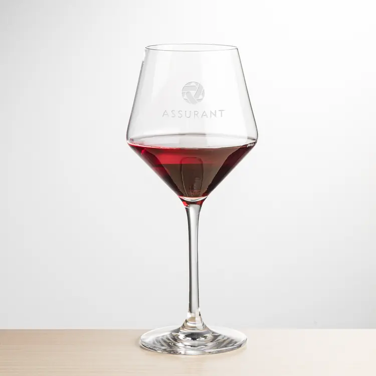 Tucson Burgundy Wine Glass 16 oz - Deep Etch