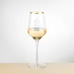 Tucson Gold Rim Wine Glass 11 oz - Deep Etch