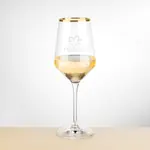 Tucson Gold Rim Wine Glass 14 oz - Deep Etch