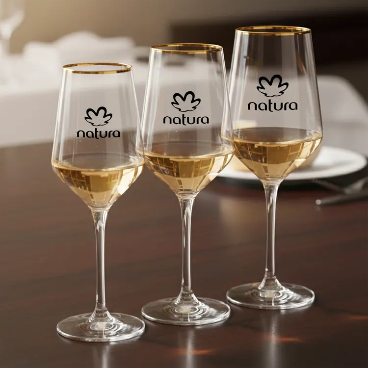 Tucson Gold Rim Wine Glass 14 oz - Imprinted #5