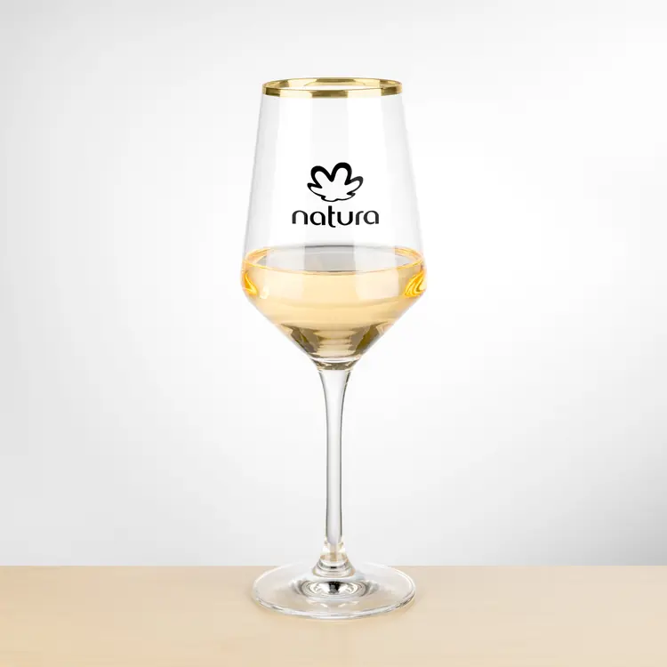 Tucson Gold Rim Wine Glass 14 oz - Imprinted