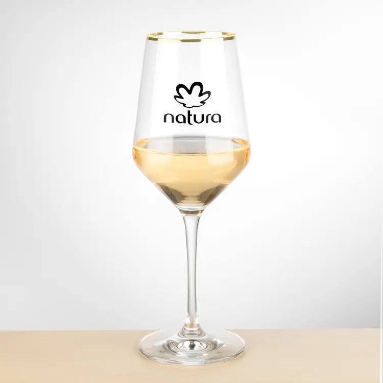 Tucson Gold Rim Wine Glass 18 oz - Imprinted