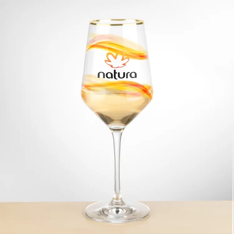 Tucson Gold Rim Wine Glass 18 oz - Multicolor