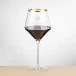 Tucson Gold Rim Burgundy Wine Glass 16 oz - Deep Etch