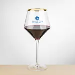 Tucson Gold Rim Burgundy Wine Glass 16 oz - Imprinted