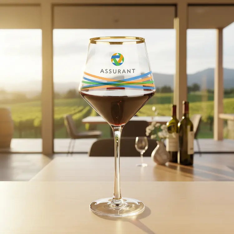 Tucson Gold Rim Burgundy Wine Glass 16 oz - Multicolor #7
