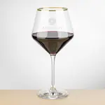 Tucson Gold Rim Burgundy Wine Glass 23 oz - Deep Etch