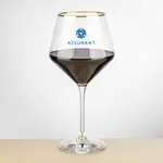 Tucson Gold Rim Burgundy Wine Glass 23 oz - Imprinted