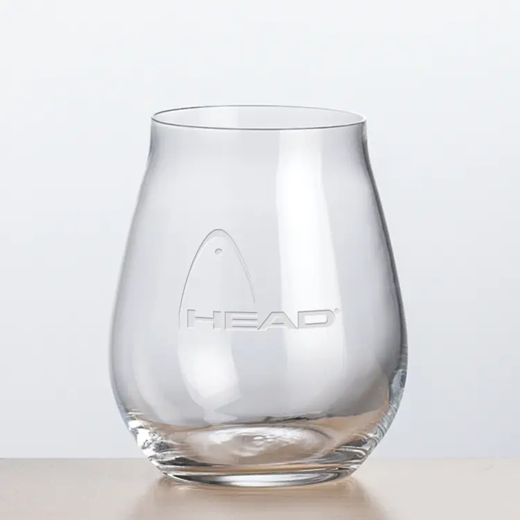Alina Stemless Wine Glass 14 oz - Deep Etch