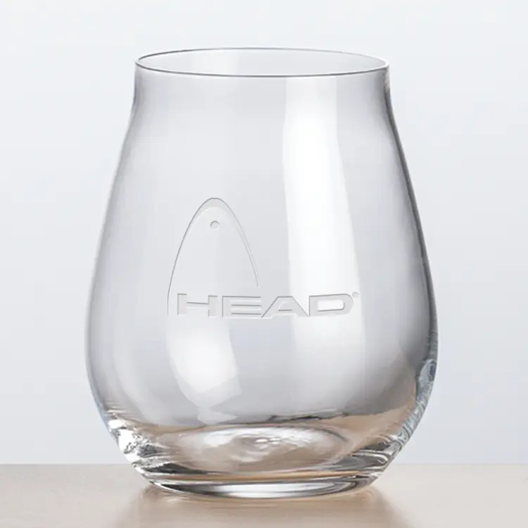 Alina Stemless Wine Glass 22 oz - Deep Etch