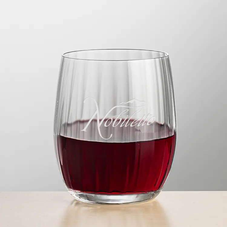 Amerling Stemless Wine Glass 10 oz - Deep Etch