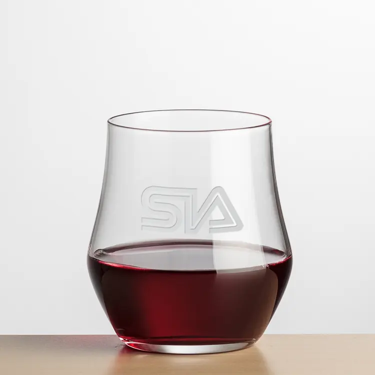 Atlantis Stemless Wine Glass 13 oz - Deep Etch