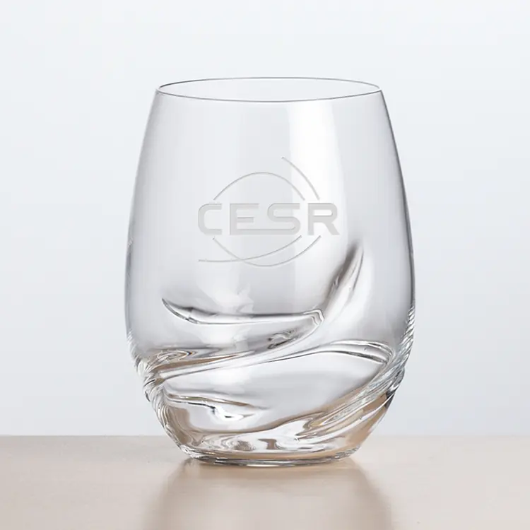 Bartolo Stemless Wine Glass 16.5 oz - Deep Etch