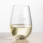 Boston Stemless Wine Glass 12.5 oz - Deep Etch