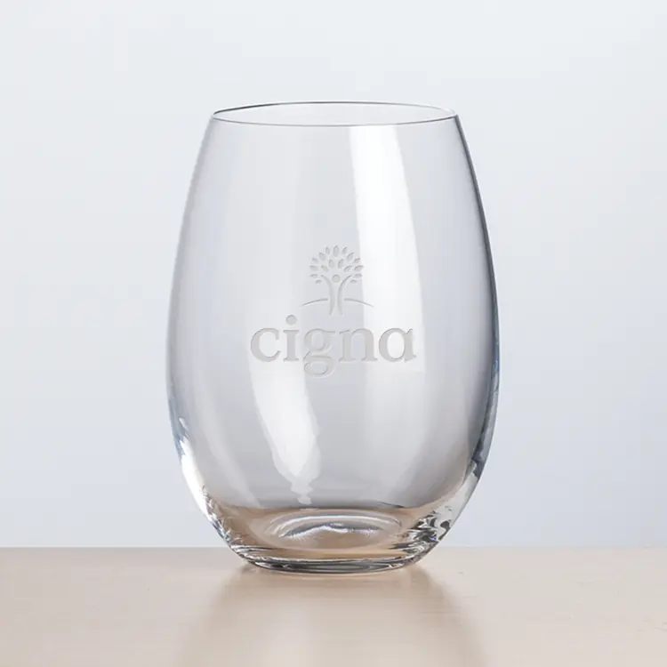 Carlita Stemless Wine Glass 17 oz - Deep Etch