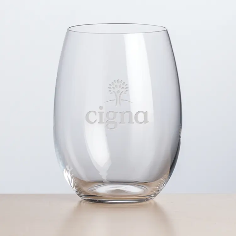 Carlita Stemless Wine Glass 22 oz - Deep Etch