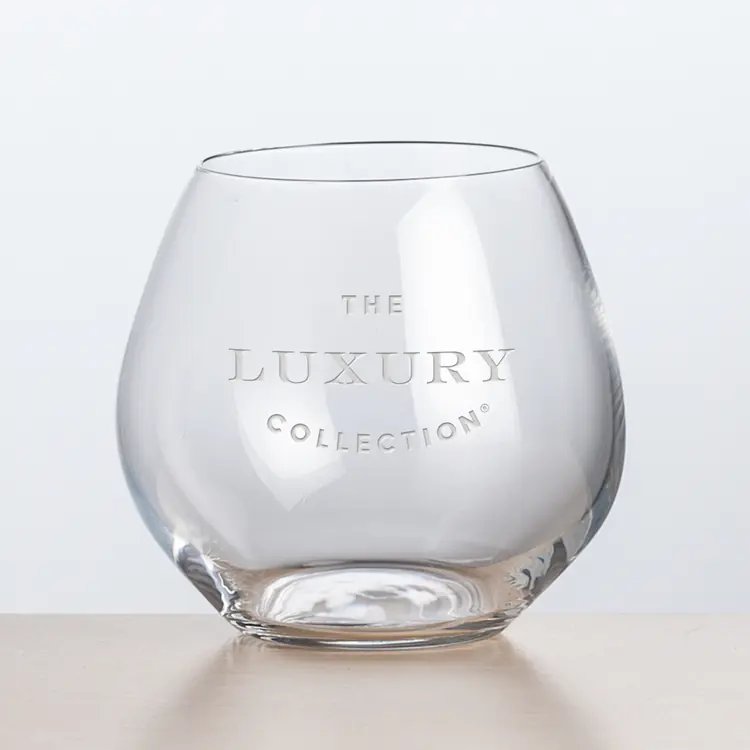 Florentina Stemless Wine Glass 15 oz - Deep Etch