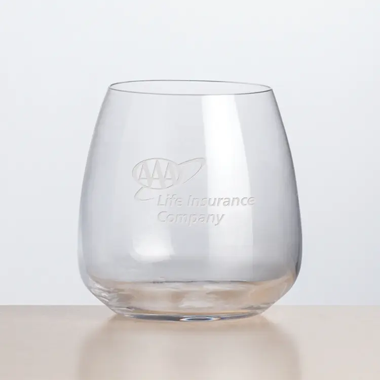 Hogarth Stemless Wine Glass 13 oz - Deep Etch