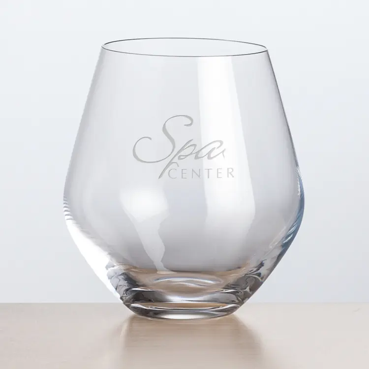 Reina Stemless Wine Glass 16.5 oz - Deep Etch