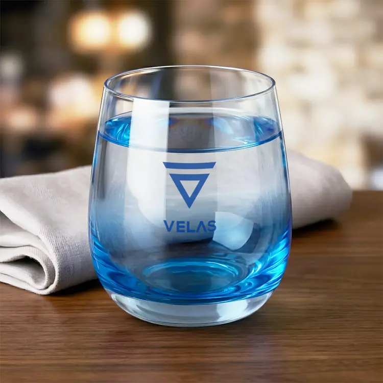Verre à vin sans pied Soudan 11.5 oz bleu - Imprimé #2