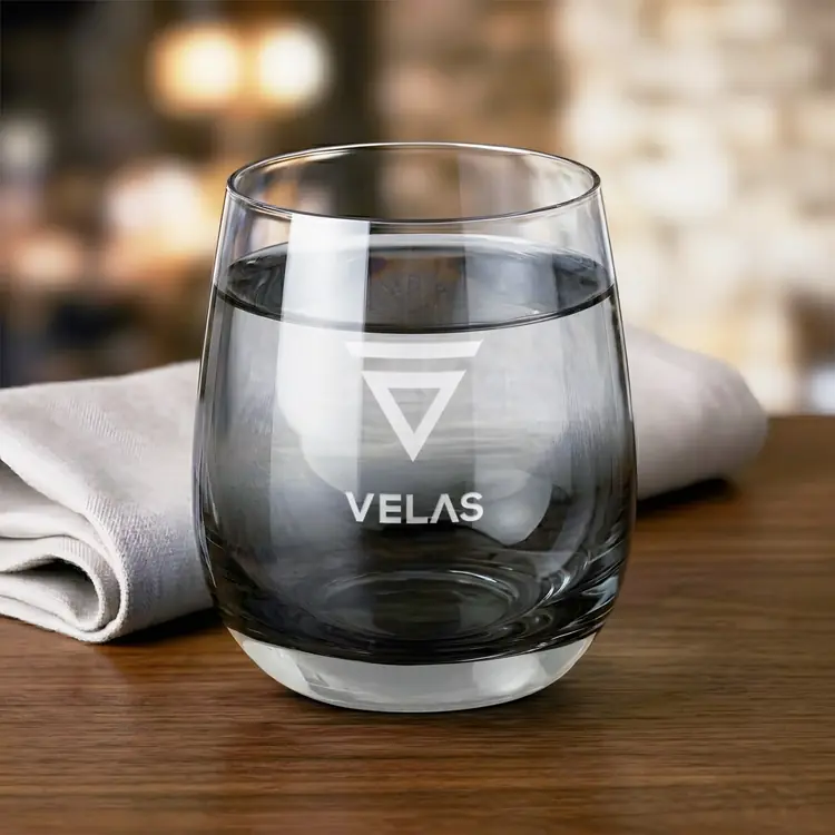 Verre à vin sans pied Soudan 11.5 oz fumé - Gravure #2