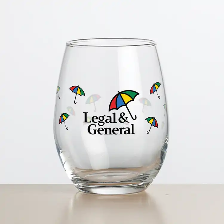 Stanford Stemless Wine Glass 15 oz - Full Color