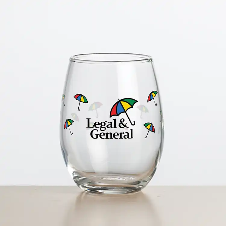 Stanford Stemless Wine Glass 9 oz - Full Color