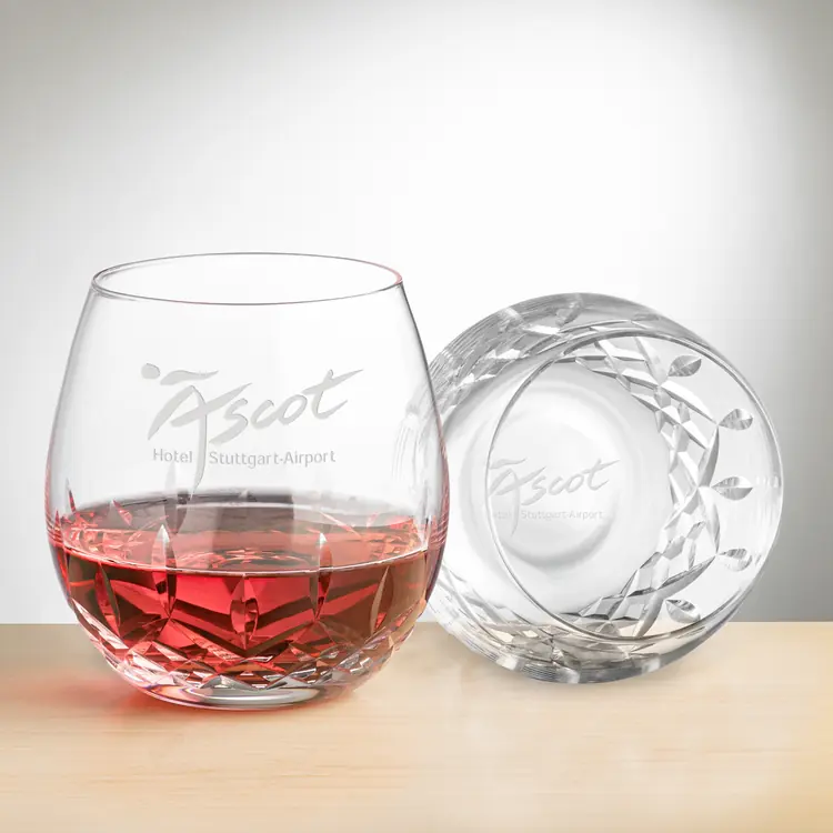 Templeton Stemless Wine Glass 18 oz - Deep Etch #2