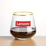 Tucson Stemless Wine Glass 11 oz - Gold Rim - Imprinted