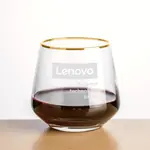 Tucson Stemless Wine Glass 13.5 oz - Gold Rim - Deep Etch