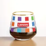 Tucson Stemless Wine Glass 13.5 oz - Gold Rim - Multicolor