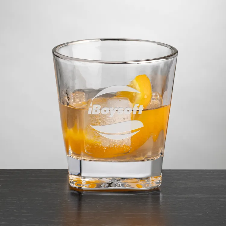 Verre à whisky Santana 10.5 oz à bord argenté - Gravure #2