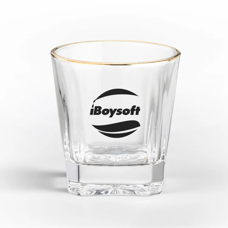 Santana 10.5 oz Whisky Glass with Gold Rim - Imprinted