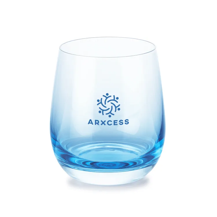 Soudan 11.5 oz Whisky Glass - Blue Base - Imprinted