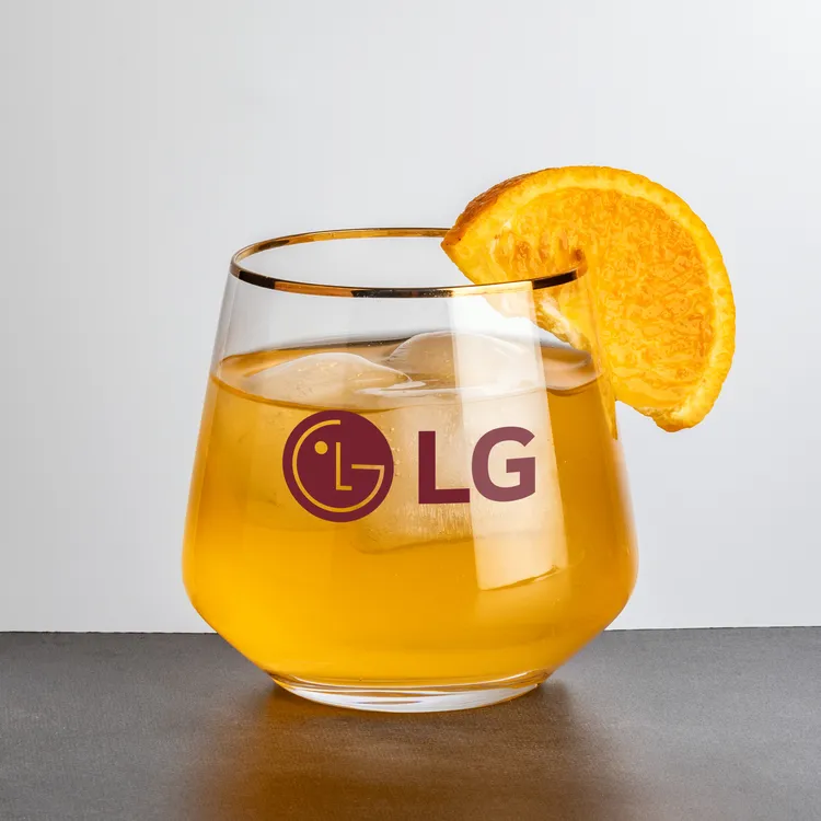 Tucson 11 oz Whisky Glass with Gold Rim - Imprinted