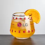 Verre à whisky Tucson 11 oz à bord doré - Multicolore