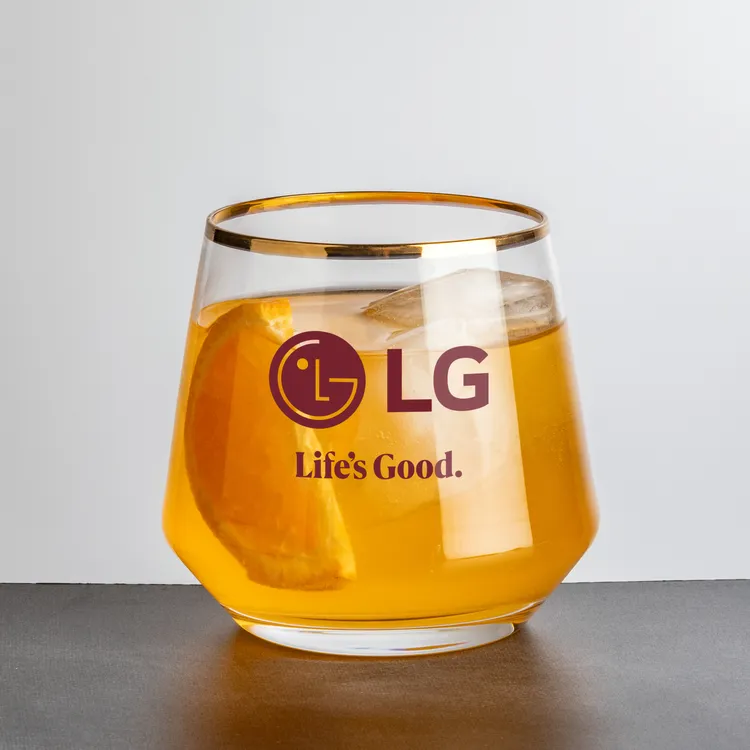 Verre à whisky Tucson 13.5 oz à bord doré - Imprimé