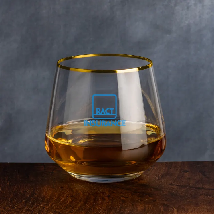 Tucson Whisky Tasting Glass 11 oz Gold Rim - Imprinted