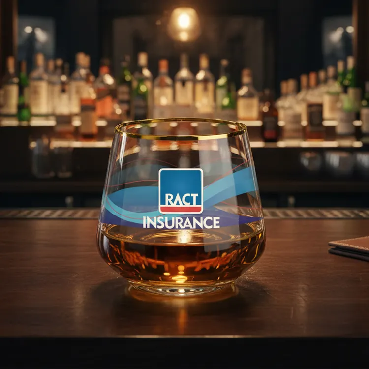 Verre de dégustation à whisky Tucson 11 oz à bord doré - Multicolore #5