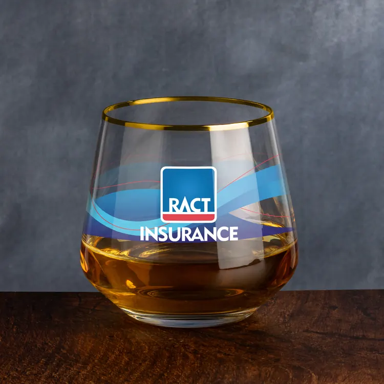 Verre de dégustation à whisky Tucson 11 oz à bord doré - Multicolore