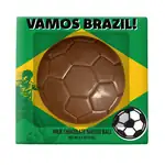 Boîte carrée à fenêtre avec chocolat sur le thème du soccer