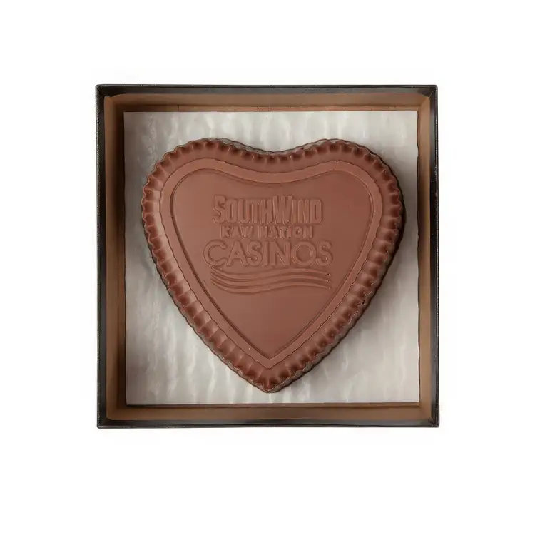 Edible Chocolate Heart Box with Assorted Confections #4