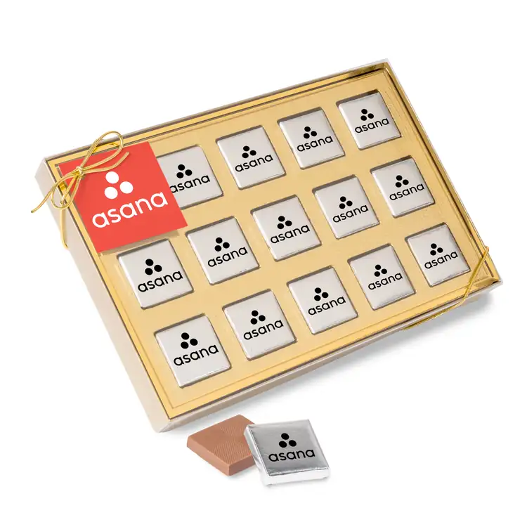 Fifteen Piece Chocolate Foiled Square Box #2