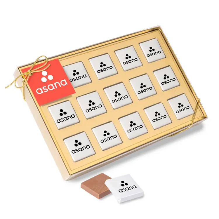 Fifteen Piece Chocolate Foiled Square Box #3